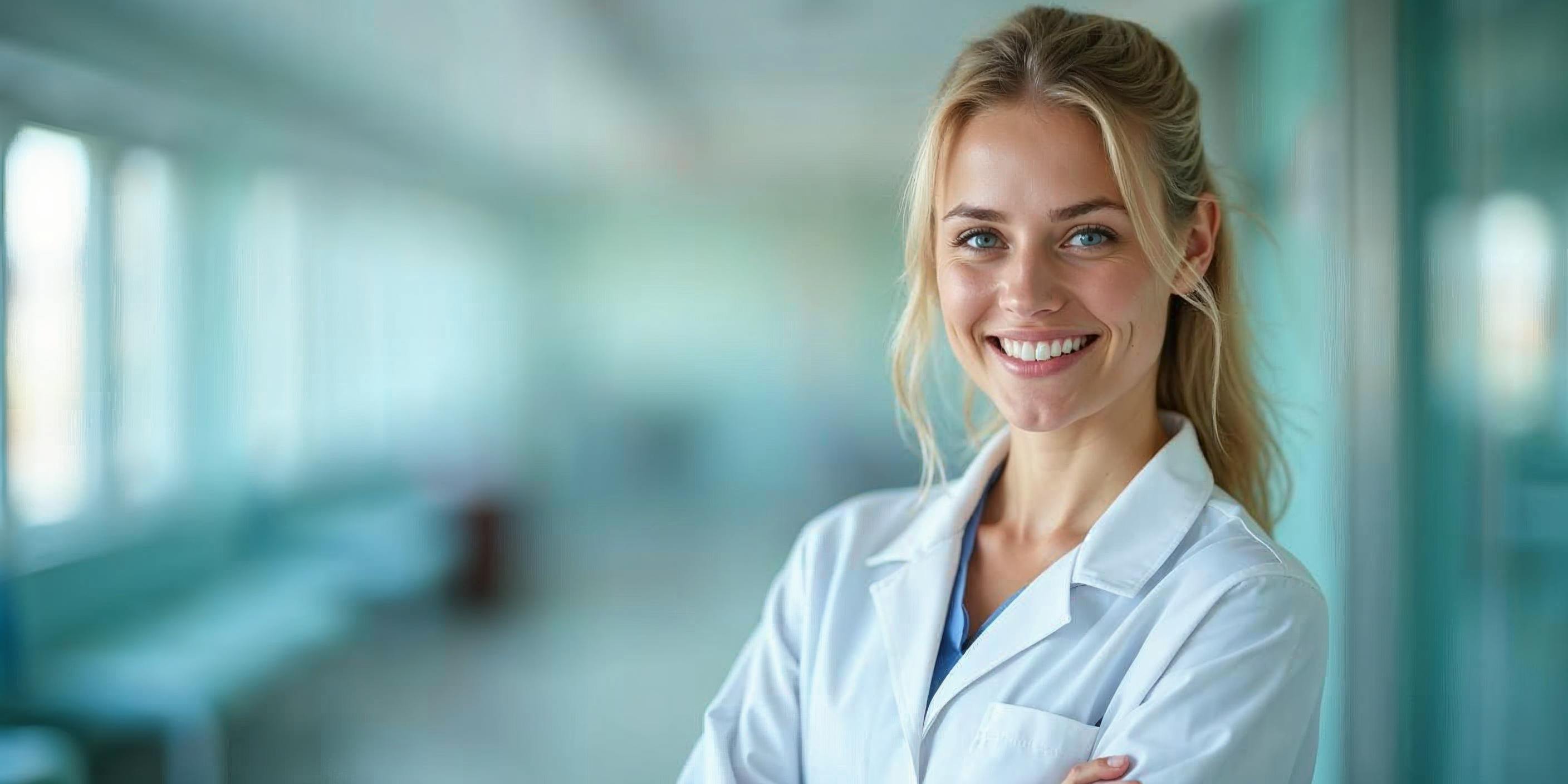 Eine Ärztin im Kittel