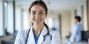 Eine Ärztin in einem Krankenhaus