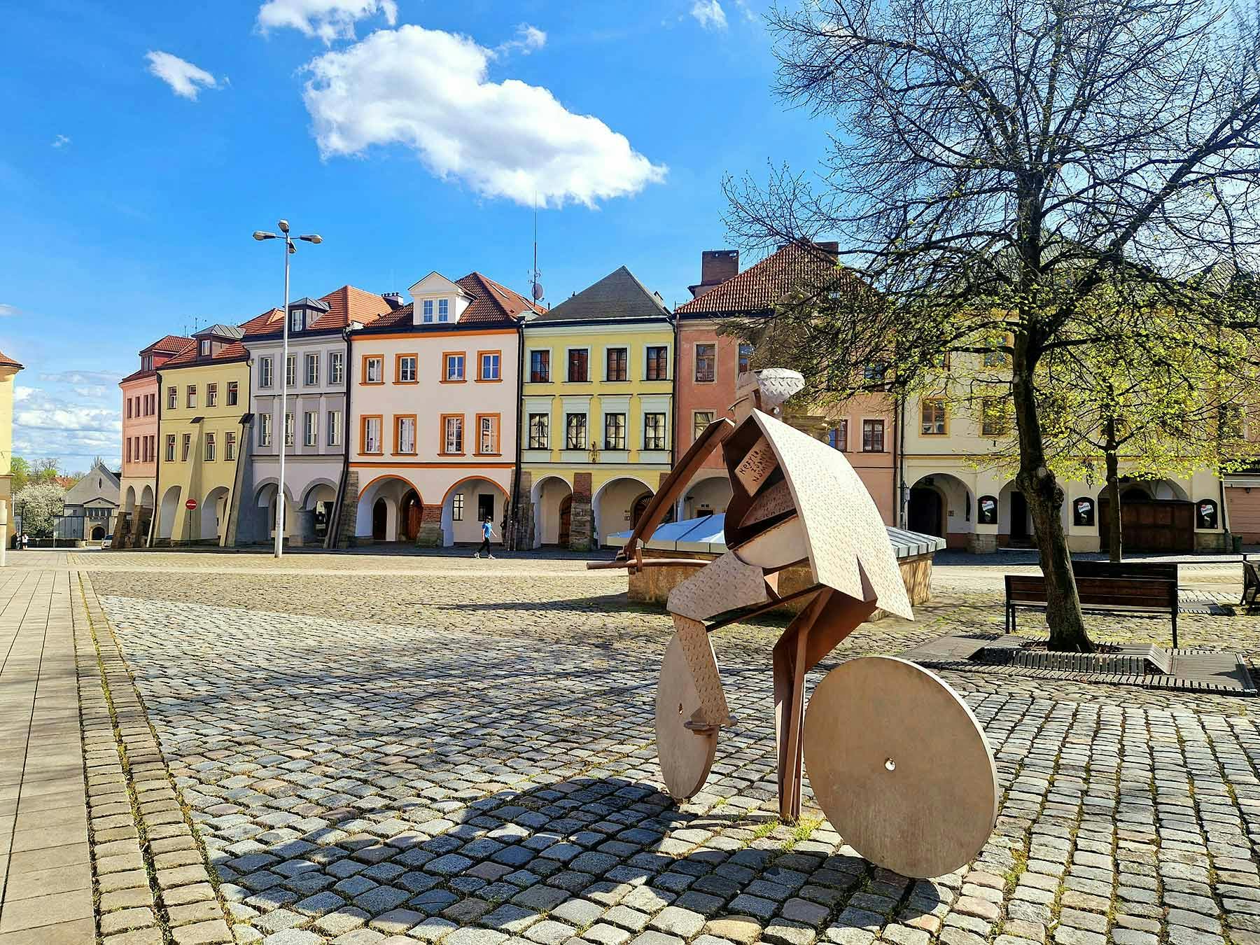 Cyclist Sculpture, Small Square, Hradec Králové, Czech Republic